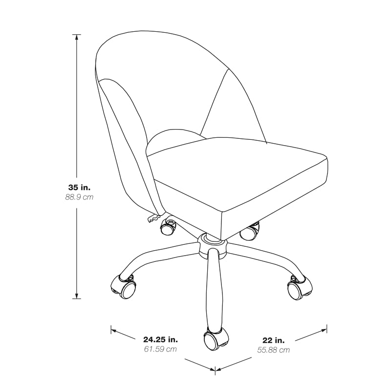 Afuera Living Office Chair in Garden Green Fabric with Rose Gold Base