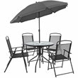 Afuera Living Contemporary 6 Piece Patio Dining Set with Umbrella