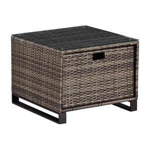 Afuera Living Modern Outdoor Side Table with Storage in Brown