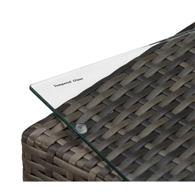 Afuera Living Modern Outdoor Side Table with Storage in Brown