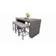 Afuera Living Bar Table Set Backless Barstools 7 Piece Patio Furniture