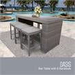 Afuera Living Bar Table Set Backless Barstools 7 Piece Patio Furniture