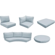 Afuera Living Modern Wicker Patio Furniture Cover Set in Spa