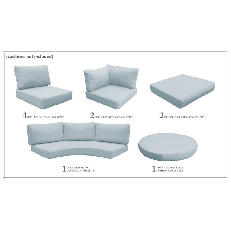Afuera Living Modern Wicker Patio Furniture Cover Set in Spa
