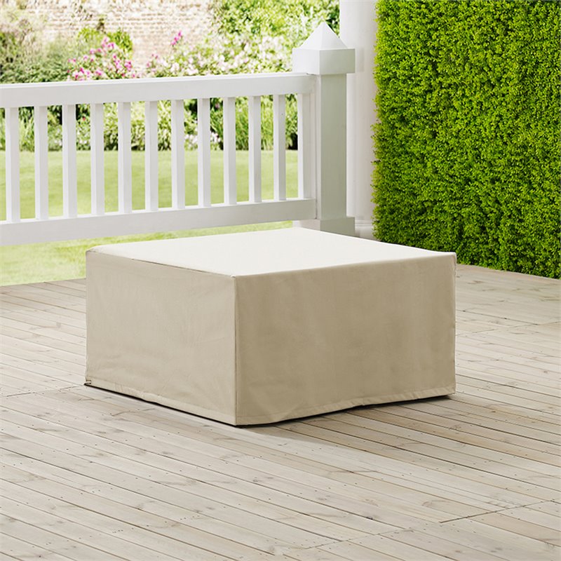 Afuera Living Modern Patio Fabric Square Coffee Table Cover in Tan