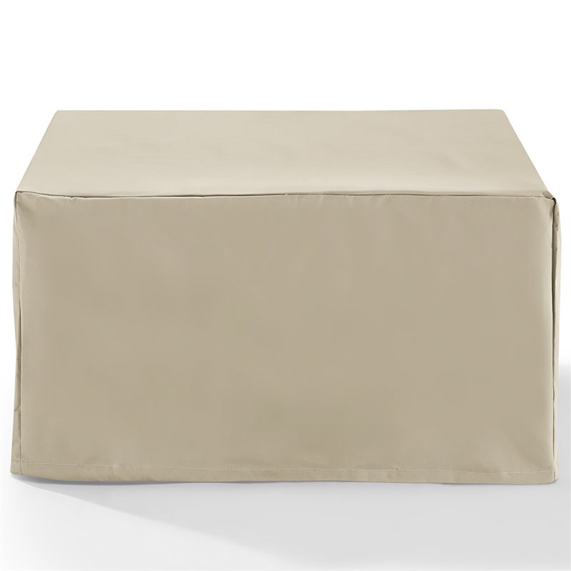 Afuera Living Modern Patio Fabric Square Coffee Table Cover in Tan