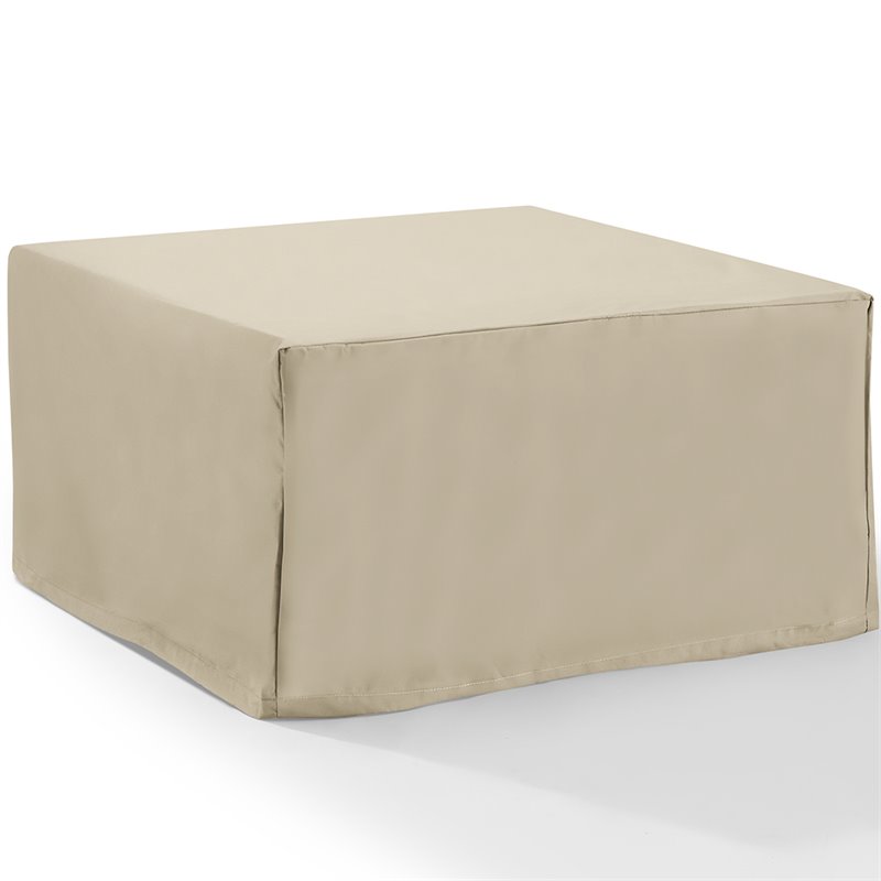 Afuera Living Modern Patio Fabric Square Coffee Table Cover in Tan