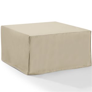 Afuera Living Modern Patio Fabric Square Coffee Table Cover in Tan