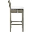 Afuera Living Outdoor Wicker Rattan Bar Stool in Light Gray/White (Set of 2)