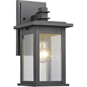 Afuera Living Transitional 1 Light Black Outdoor Wall Sconce 12&quot Height