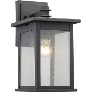 Afuera Living Transitional 1 Light Black Outdoor Wall Sconce 14&quot Height
