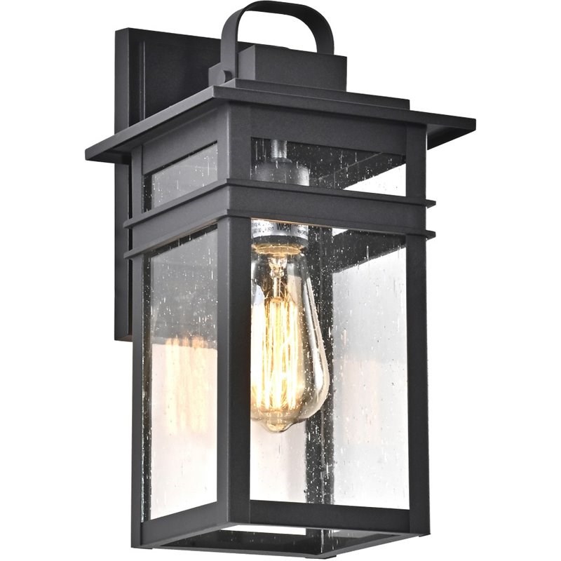 Afuera Living Transitional 1 Light Textured Black Outdoor Wall Sconce 13