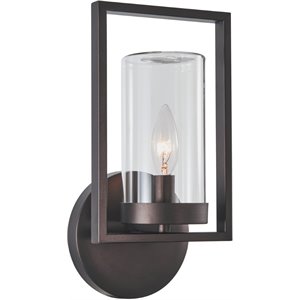 Afuera Living 1 Light Rubbed Bronze Outdoor/Indoor Wall Sconce 13&quot Tall