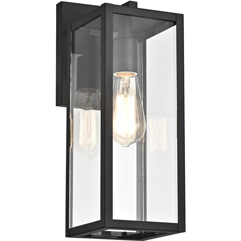 Afuera Living Transitional 1 Light Textured Black Outdoor Wall Sconce 14