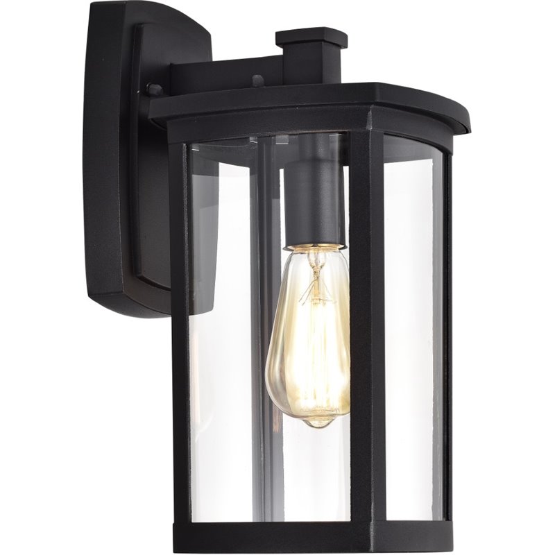 Afuera Living Transitional 1 Light Textured Black Outdoor Wall Sconce 14
