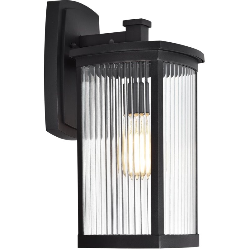Afuera Living Transitional 1 Light Textured Black Outdoor Wall Sconce 17