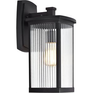 Afuera Living Transitional 1 Light Textured Black Outdoor Wall Sconce 17&quot Height