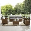 Afuera Living Modern 5Pc Outdoor Fabric Sofa Set in Gray & Brown