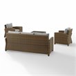 Afuera Living Modern 5Pc Outdoor Fabric Sofa Set in Gray & Brown