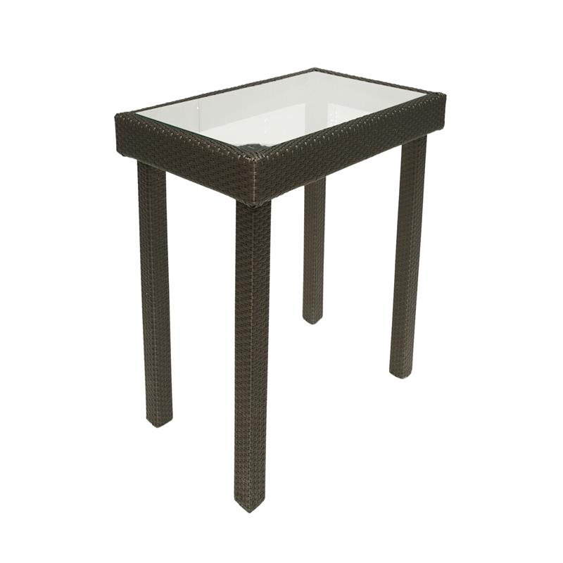 Afuera Living Wicker Outdoor Counter Height Bar Table in Brown