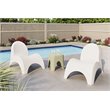 Afuera Living Contemporary 2 Patio Chairs & Table in White/Green