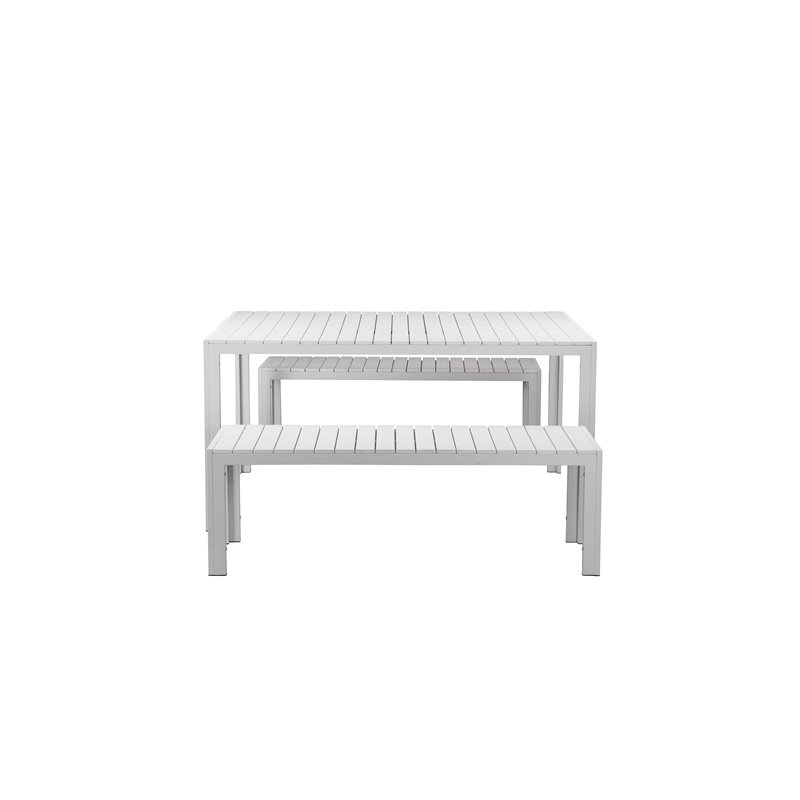 Afuera Living 3-piece Aluminum Patio Dining Set in White Frame/Polyresin