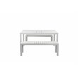 Afuera Living 3-piece Aluminum Patio Dining Set in White Frame/Polyresin
