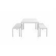 Afuera Living 3-piece Aluminum Patio Dining Set in White Frame/Polyresin