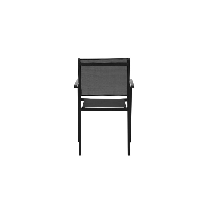 Afuera Living Aluminum Frame Patio Dining Char in Black (Set of 6)