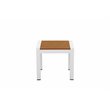 Afuera Living Modern Aluminum Frame Patio Side Table in Natural Teak