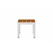Afuera Living Modern Aluminum Frame Patio Side Table in Natural Teak