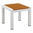 Afuera Living Modern Aluminum Frame Patio Side Table in Natural Teak
