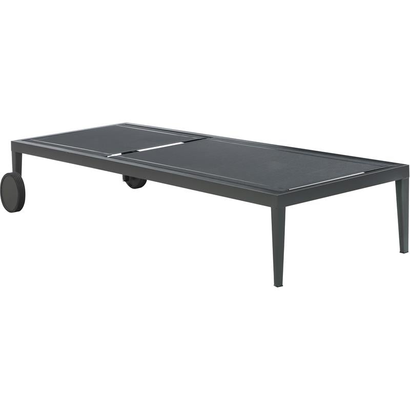 Afuera Living Modern Black Outdoor Patio Chaise Lounge Chair