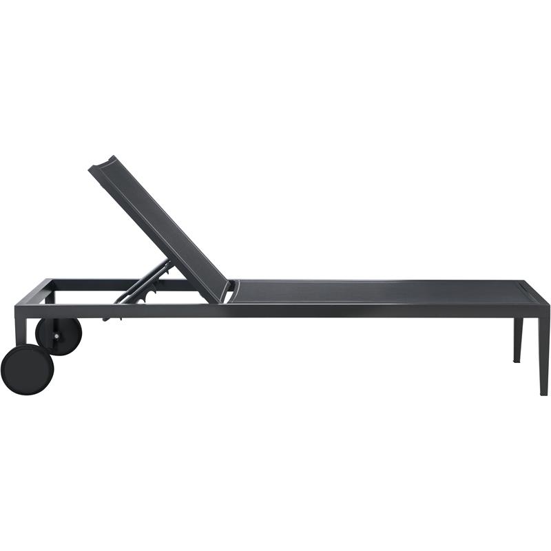 Afuera Living Modern Black Outdoor Patio Chaise Lounge Chair