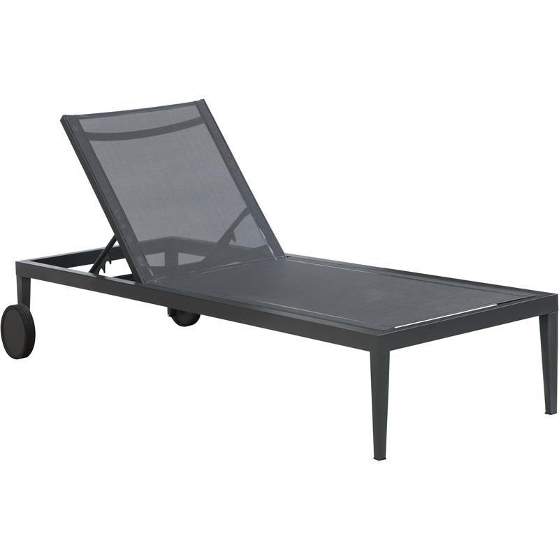 Afuera Living Modern Black Outdoor Patio Chaise Lounge Chair