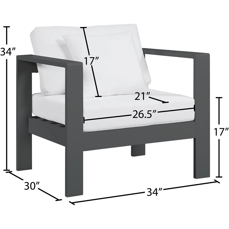 Afuera Living Modern / Contemporary White Outdoor Patio Arm Chair