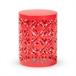 Afuera Living Contemporary Metal Outdoor Side Table in Red Finish