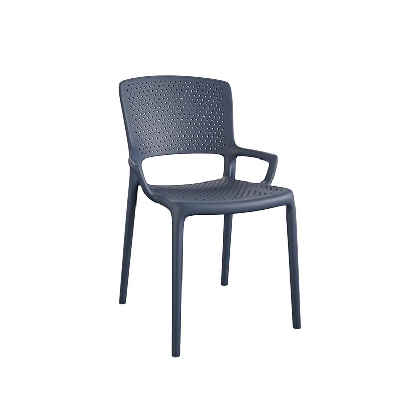 Afuera Living Outdoor/Indoor Stacking Resin Chair in Navy (2-Pack)