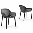 Afuera Living Resin Patio Dining Chair in Anthracite Black - (Set of 2)