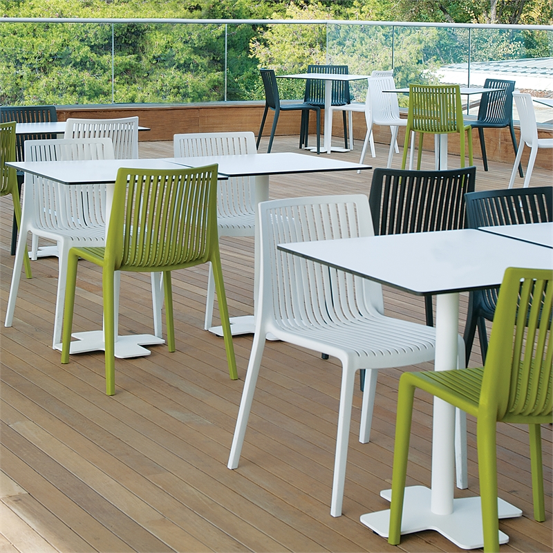 Afuera Living Resin Patio Stackable Dining Chair in Green - (Set of 2)