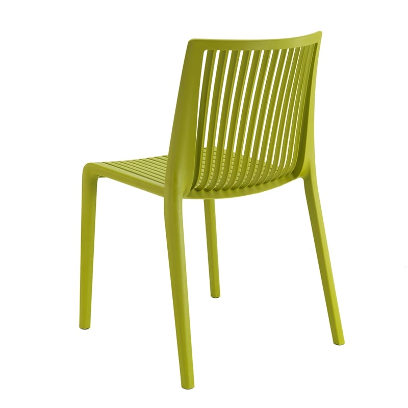 Afuera Living Resin Patio Stackable Dining Chair in Green - (Set of 2)
