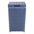 Afuera Living Outdoor Aluminum & Wicker Outdoor Trash Can in Navy