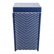 Afuera Living Outdoor Aluminum & Wicker Outdoor Trash Can in Navy