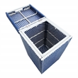 Afuera Living Outdoor Aluminum & Wicker Outdoor Trash Can in Navy