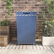 Afuera Living Outdoor Aluminum & Wicker Outdoor Trash Can in Navy