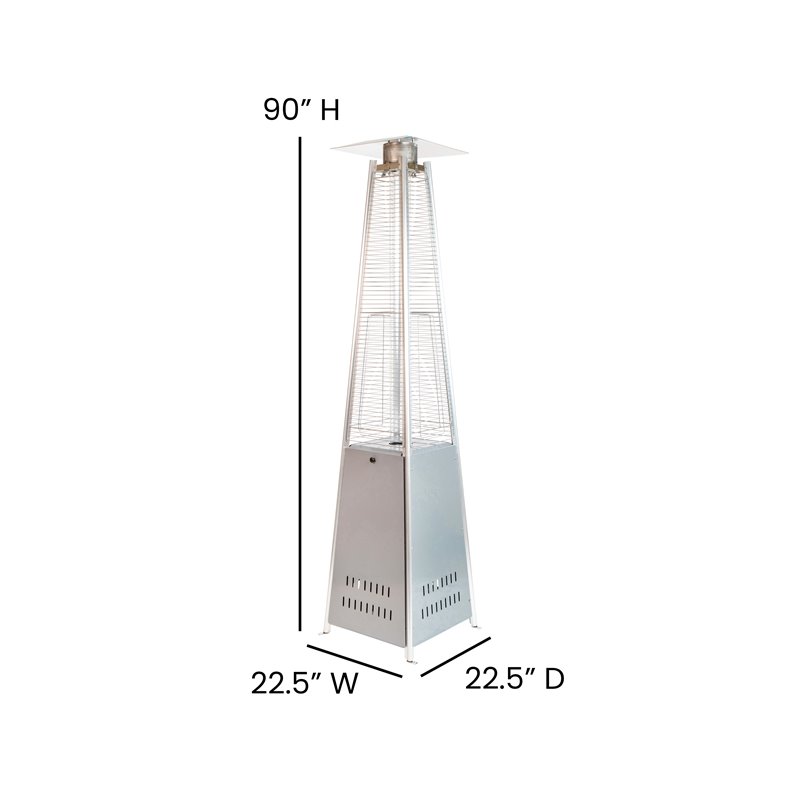 Afuera Living 42000 BTU's Metal Round Outdoor Patio Heater in Silver