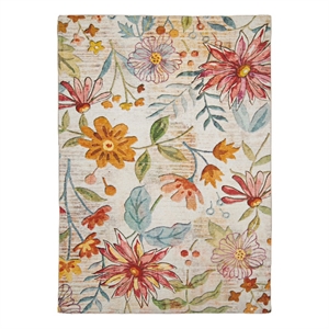 Afuera Living Indoor Outdoor Machine Washable Area 5'x7' Rug in Ivory and Pink