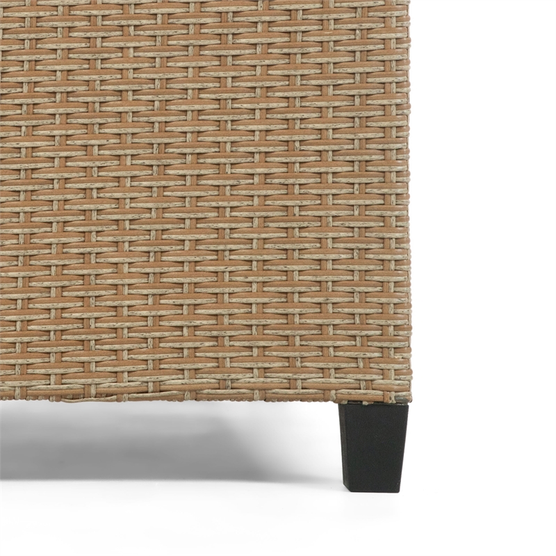 Afuera Living Outdoor Patio Bench in Natural PE Wicker / Rattan