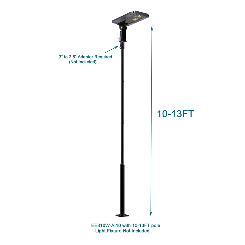 Afuera Living Black Outdoor Universal Light Post Pole with Metal Rebar Cage