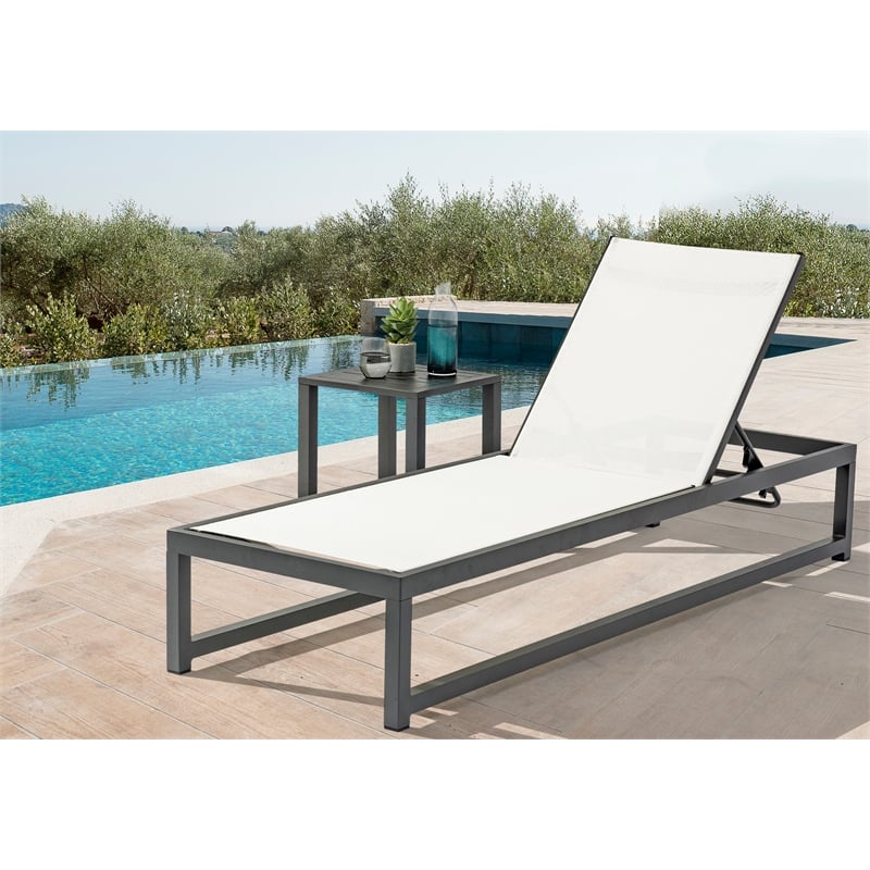 Afuera Living Modern / Contemporary Outdoor Patio End Table in Gray